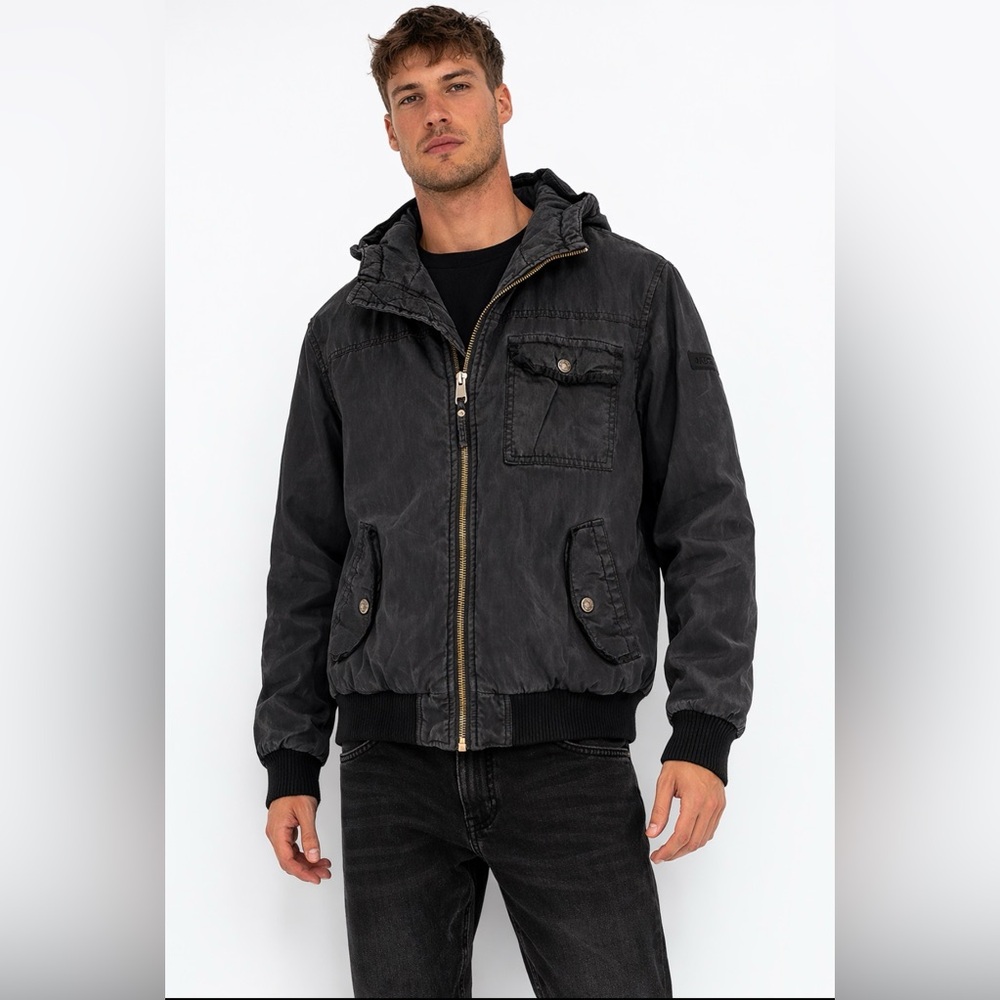 Esprit Vintage Black Bomber Jacket XXL | Distressed Streetwear